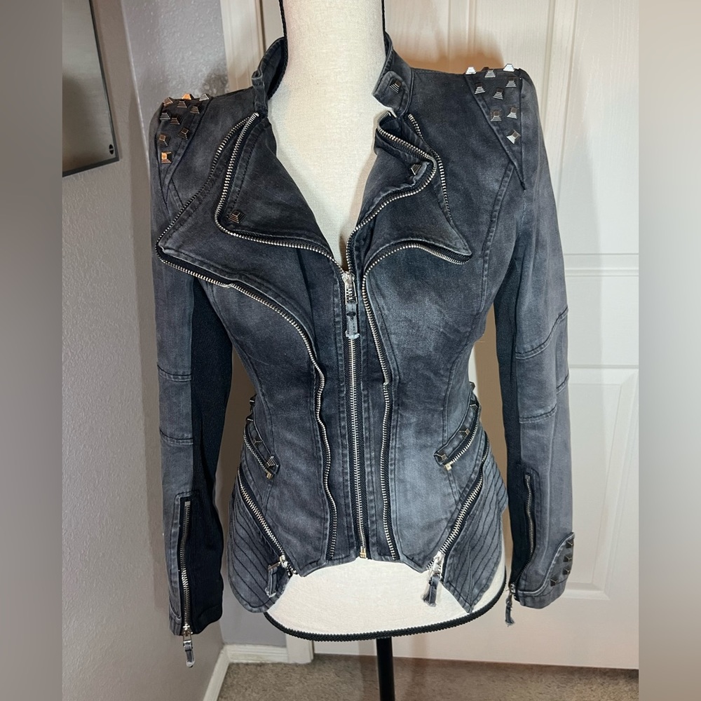 Studded Black Women's Jacket - Picture 12 of 16